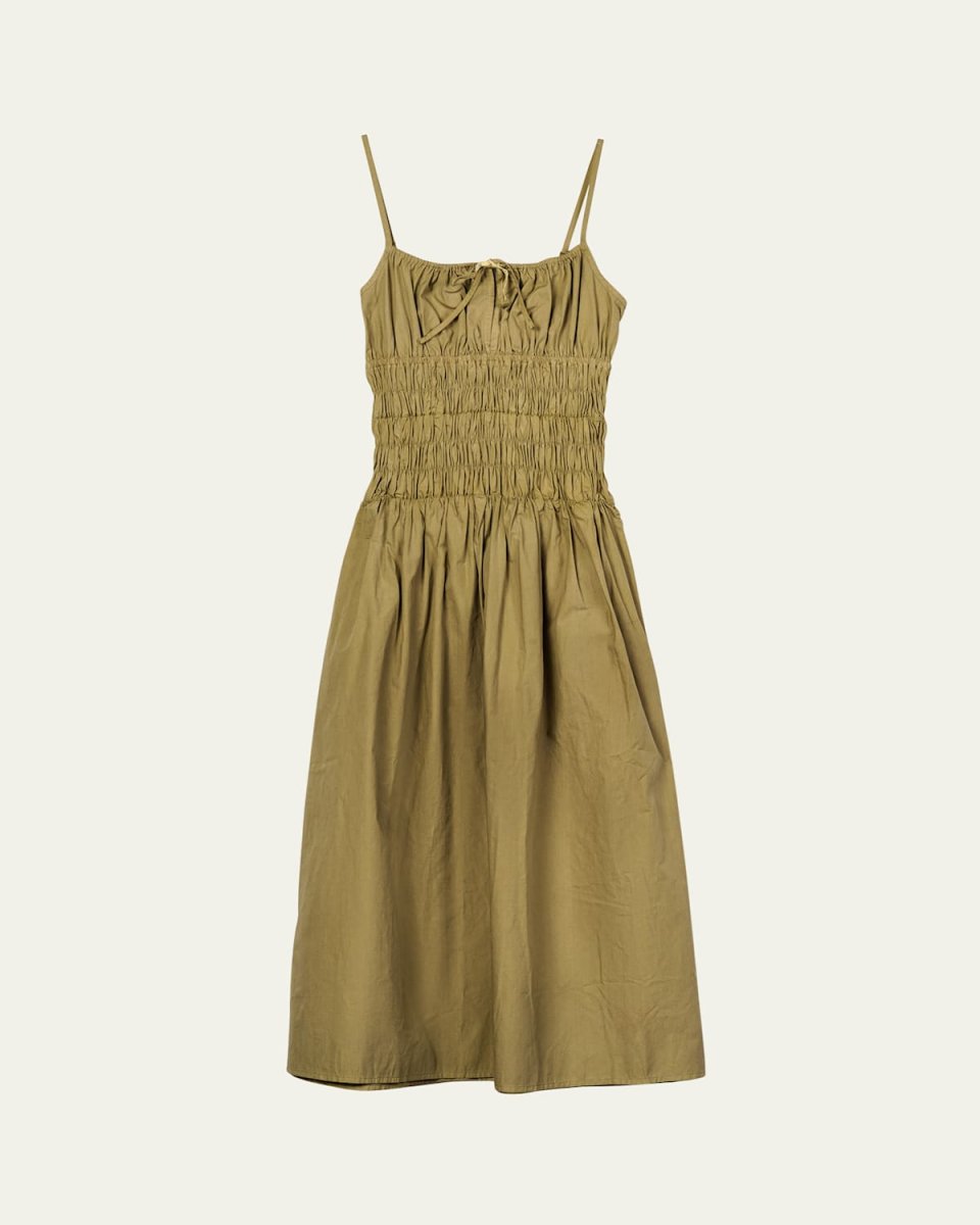 Russo Smocked Cotton Midi Dress